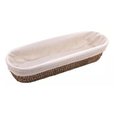 Cesta Oval De Sisal Com Forro Em Tecido 43,5x8x15cm Wolff