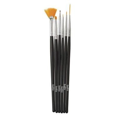 Kit 6 Pincéis Decoração De Unhas Traços E Detalhes Belliz