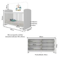 Berço Para Colchão 130 X 60cm Com Cômoda Ana Lívia Multimóveis Branco