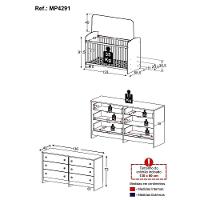 Berço Para Colchão 130 X 60cm Com Cômoda Ana Lívia Multimóveis Branco - 7
