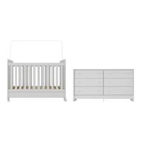 Berço 3 Em 1 Para Colchão 130x70cm Com Rodízios E Cômoda Chantilly Multimóveis Branco - 2
