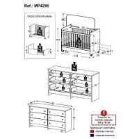 Berço 3 Em 1 Para Colchão 130x70cm Com Rodízios E Cômoda Chantilly Multimóveis Branco - 7