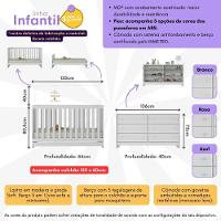 Berço 3 Em 1 Com Colchão Incluso E Cômoda Doce De Leite Multimóveis Branco - 5