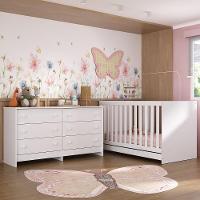 Berço 3 Em 1 Com Colchão Incluso E Cômoda Doce De Leite Multimóveis Branco - 6