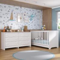 Berço 3 Em 1 Para Colchão 130 X 60cm Com Cômoda Pipoca Multimóveis Branco - 6