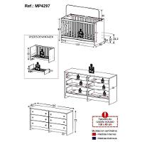 Berço 3 Em 1 Para Colchão 130 X 60cm Com Cômoda Doce De Leite Multimóveis Branco Azul - 7