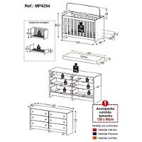 Berço 3 Em 1 Com Colchão Incluso E Cômoda Pipoca Multimóveis Branco - 7