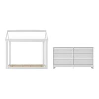 Cama Infantil Montessoriana Com Colchão Incluso E Cômoda Bambolê Multimóveis Mx4288 Branco Branco - 2