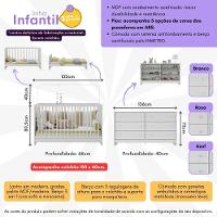 Berço 3 Em 1 Com Colchão Incluso E Cômoda Framboesa Multimóveis Branco - 5