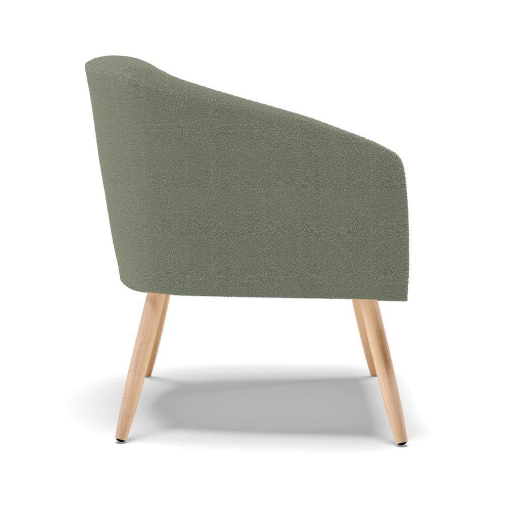 Poltrona Decorativa Pé Palito Natural Kit 2 Stella Bouclê D03 Verde Pistache - 6