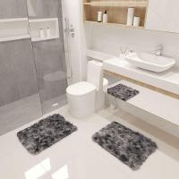 Kit Tapete Banheiro Felpudo Peludo Mesclado Cinza 40 X 60 Cm - 1