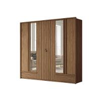 Guarda Roupa Casal 6 Portas e 5 Gavetas c/ Espelho Democrata Jatoba - Santos Andirá