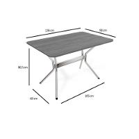 Sala De Jantar Loire com Tampo De Madeira 1.36 Cm + 6 Cadeiras Cromada Preto - 3