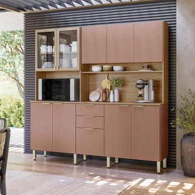 Kit Para Cozinha Compacta Ambiente Amora Amêndola Marsala Prime Tx - Demóbile
