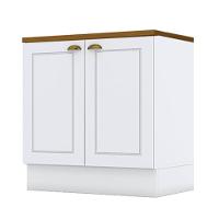 Balcão 2 Portas 80 Cm Nova York Branco Com Tampo Para Cooktop Nature - Henn - 1