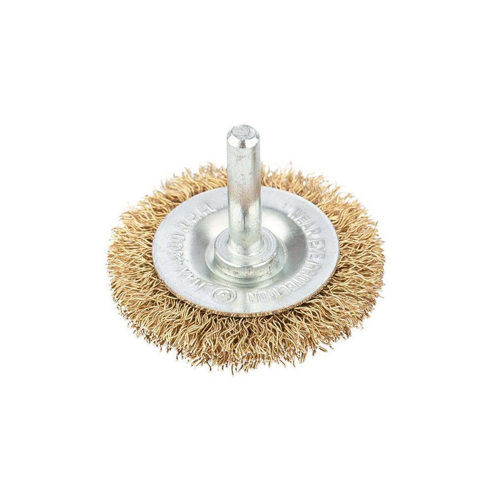 Escova Aço Carbono Circular 2" 50mm Com Haste 6mm - Mtx - 1