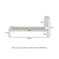 Cama De Solteiro Para Colchão 88 X 188 Cm Multimóveis Branco - 5