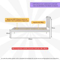 Cama De Solteiro Para Colchão 88 X 188 Cm Multimóveis Branco - 6