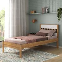 Cama De Solteiro Para Colchão 88 X 188 Cm Multimóveis Amêndoa Branco - 1
