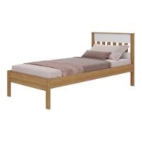 Cama De Solteiro Para Colchão 88 X 188 Cm Multimóveis Amêndoa Branco - 2