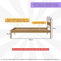 Cama De Solteiro Para Colchão 88 X 188 Cm Multimóveis Amêndoa Branco - 6