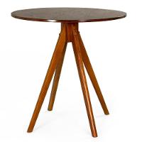 Mesa De Jantar Redonda Rústica 78cm Em Madeira Multilaminada - Castanho - 3