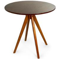 Mesa De Jantar Redonda Rústica 78cm Em Madeira Multilaminada - Castanho - 4