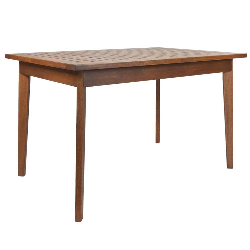 Mesa De Jantar Retangular Rústica 130cm Em Madeira Maciça - Natural - 1