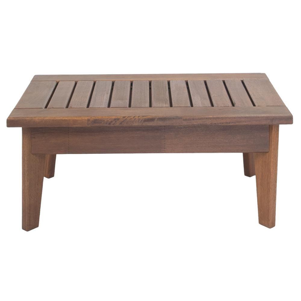 Mesa De Centro Retangular Rústica 100cm Em Madeira Maciça - Natural - 4