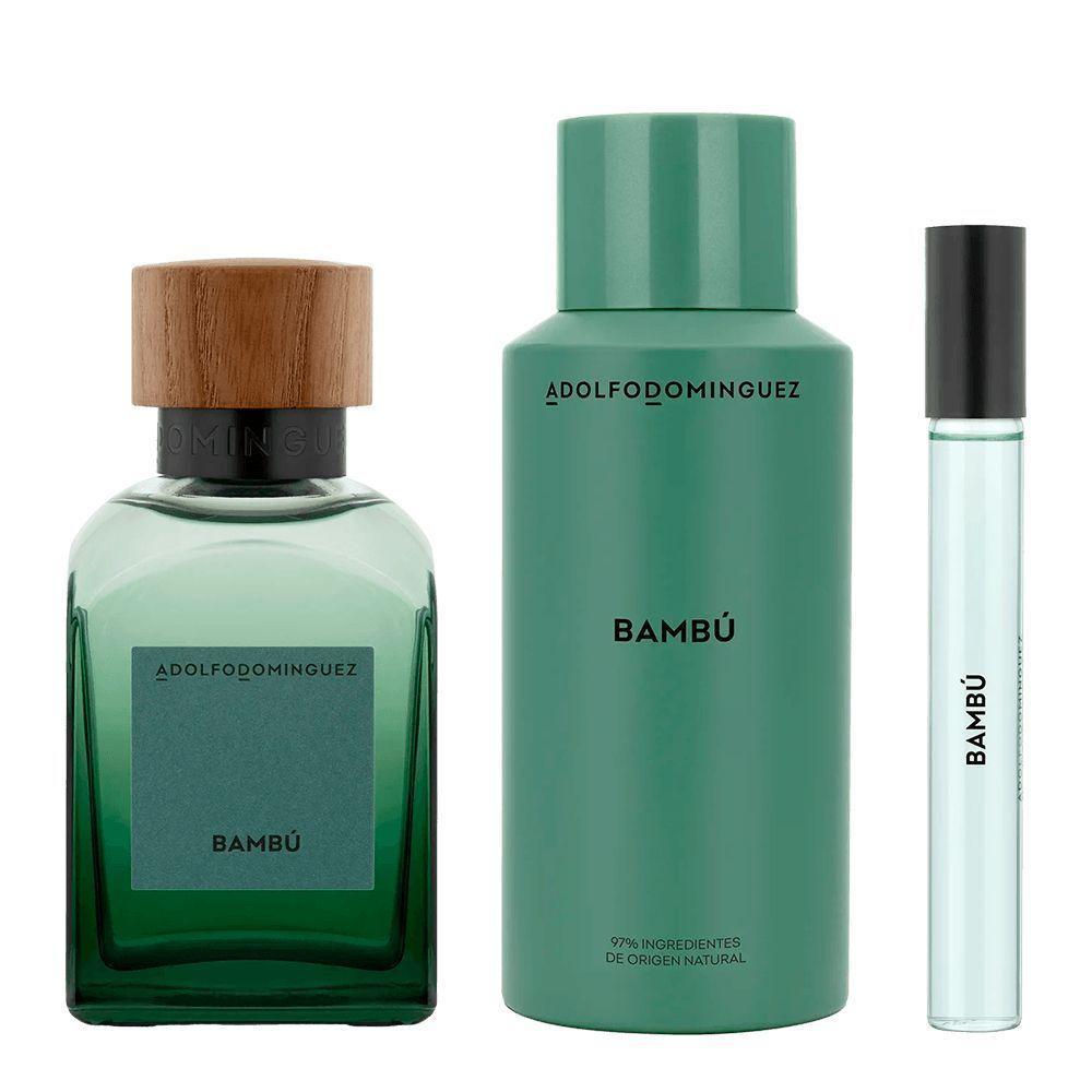 Kit Adolfo Dominguez Bambu Desodorante 150ml + Eau De Parfum 120ml + Eau De Parfum 10ml - Perfume Masculino - 2