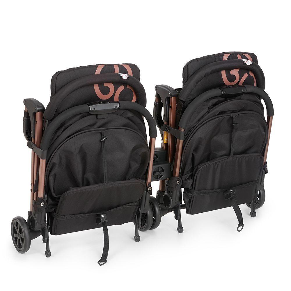 Carrinho De Bebê Para Gêmeos Galzerano Duolee De 0 Meses Até 15kg Preto Com Cobre U - 3