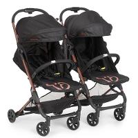 Carrinho De Bebê Para Gêmeos Galzerano Duolee De 0 Meses Até 15kg Preto Com Cobre U - 1