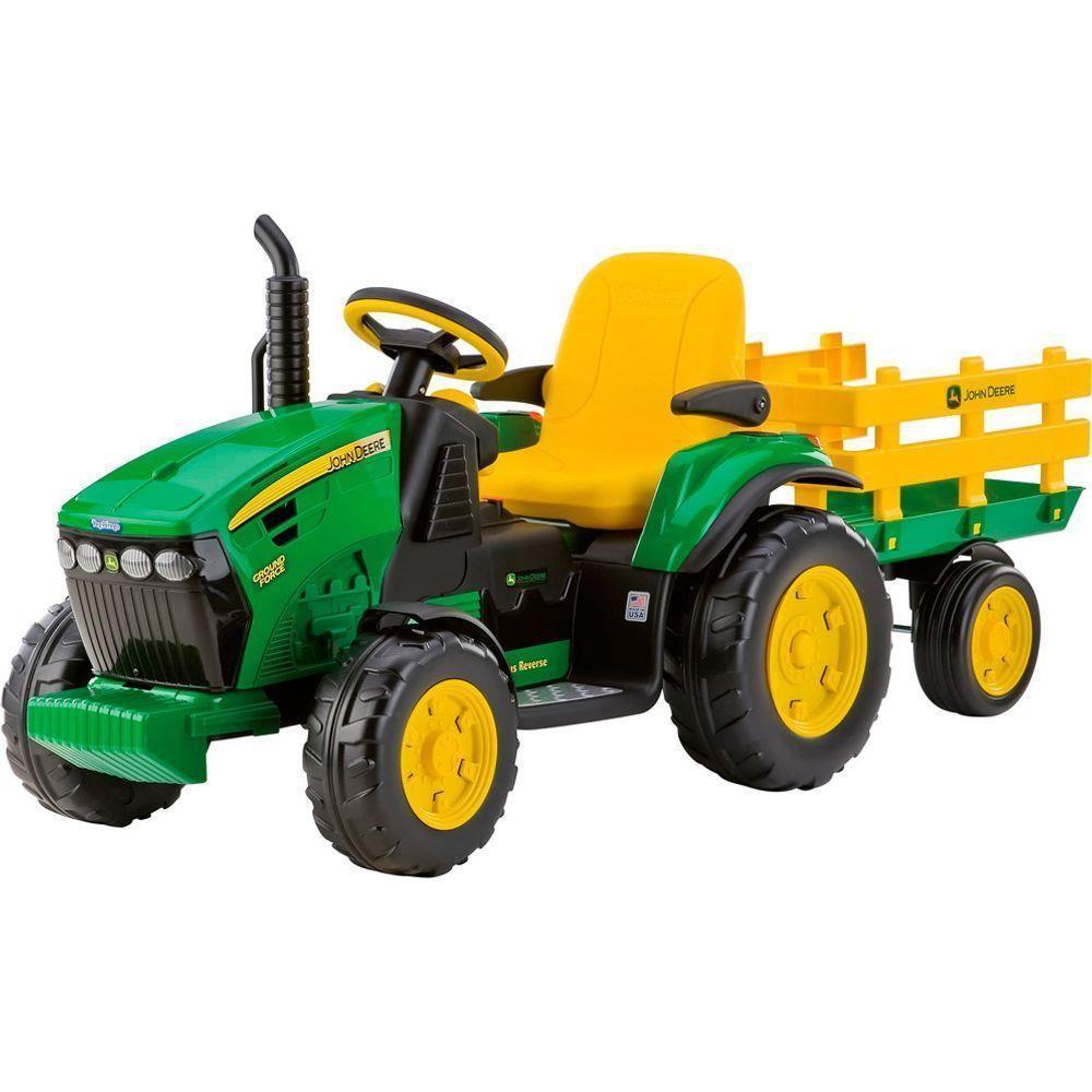 Trator Eletrico Infantil Peg-pérego John Deere Ground Force 12v Verde E Amarelo U - 1