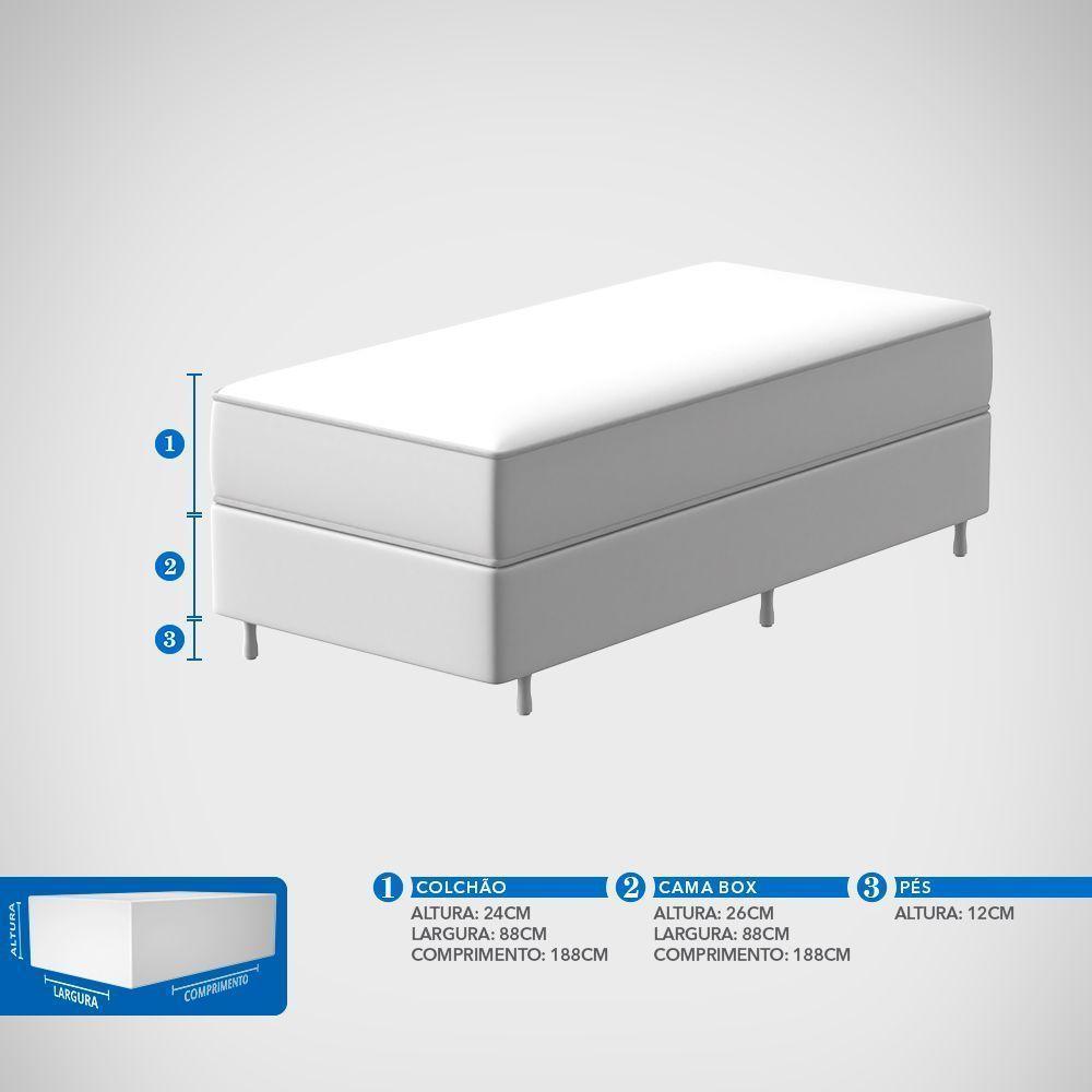 Conjunto Box Solteiro Mola Ensacada Probel Santiago (88x188x50cm) - 6