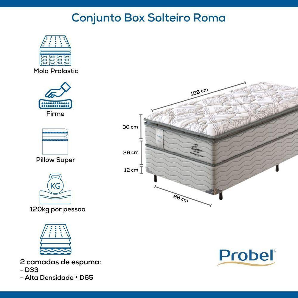 Conjunto Box Solteiro Mola Probel Roma (88x188x56cm) - 8