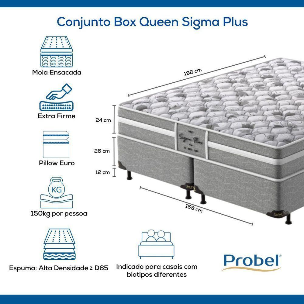 Conjunto Box Queen Mola Ensacada Probel Sigma Plus (158x198x50cm) - 6