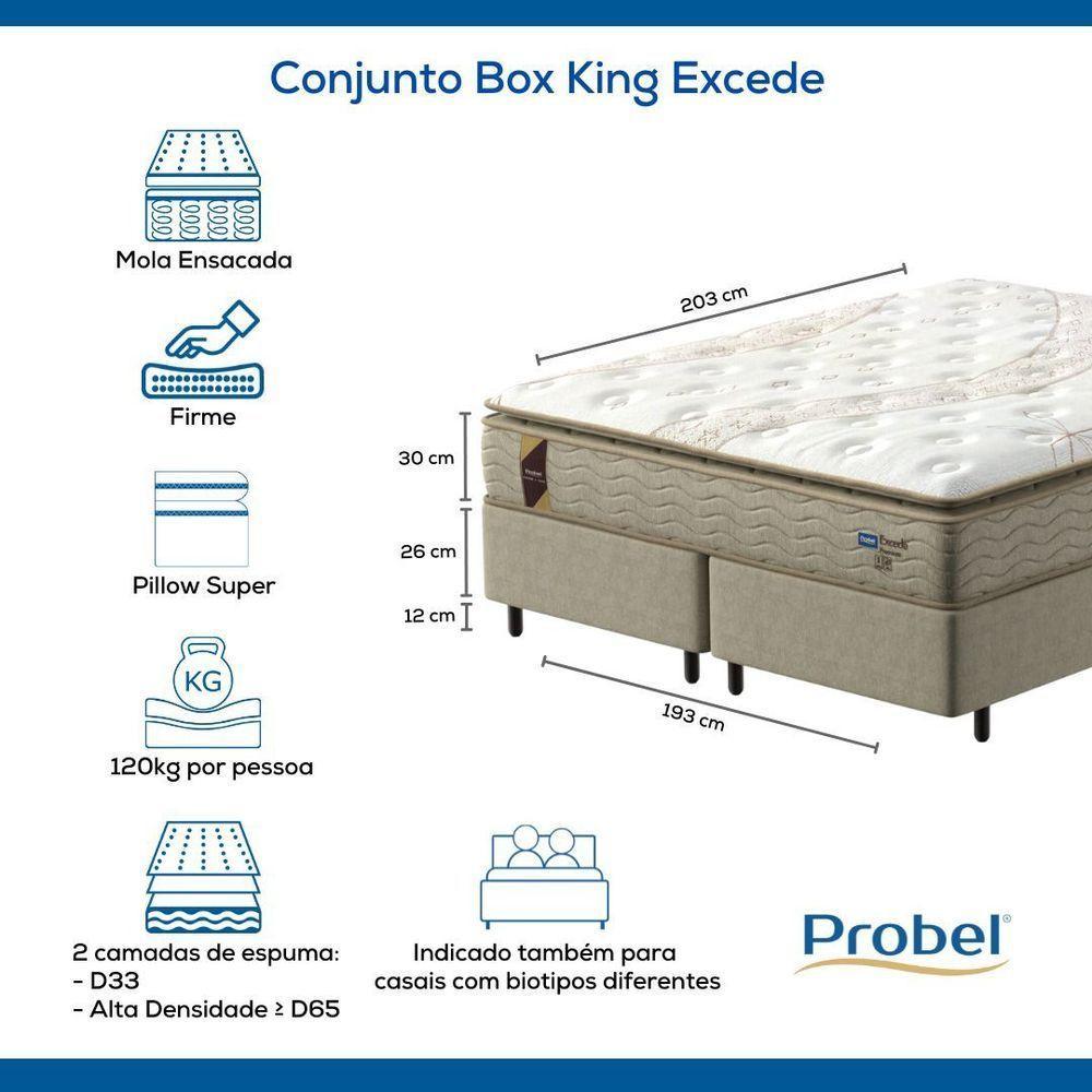 Conjunto Box King Mola Ensacada Probel Excede Premium (193x203x56cm) - 8