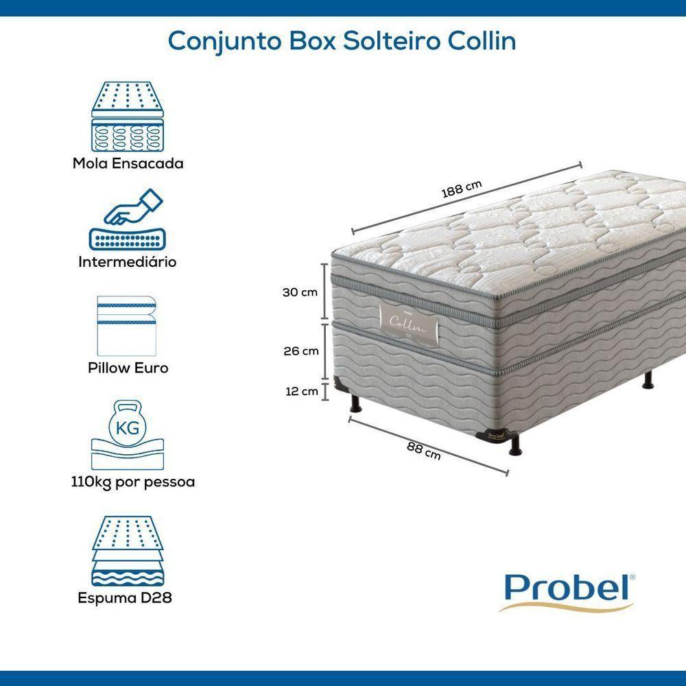 Conjunto Box Solteiro Mola Ensacada Probel Collin (88x188x56cm) - 7