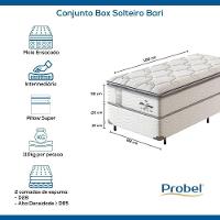Conjunto Box Solteiro Mola Ensacada Probel Bari (88x188x58cm) - 8