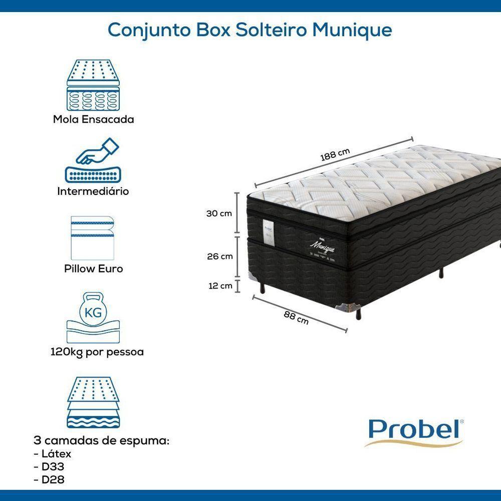 Conjunto Box Solteiro Mola Ensacada Probel Munique (88x188x56cm) - 8