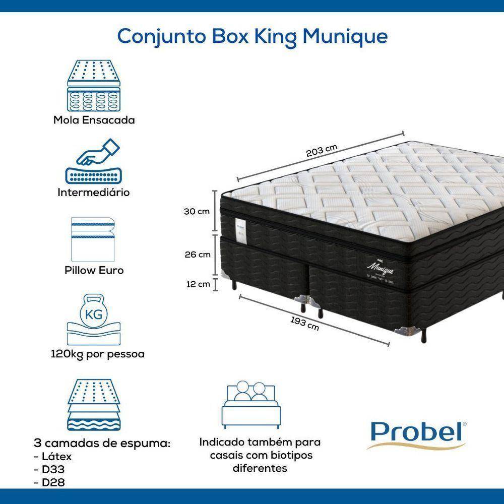 Conjunto Box King Mola Ensacada Probel Munique (193x203x56cm) - 8