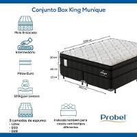 Conjunto Box King Mola Ensacada Probel Munique (193x203x56cm) - 8