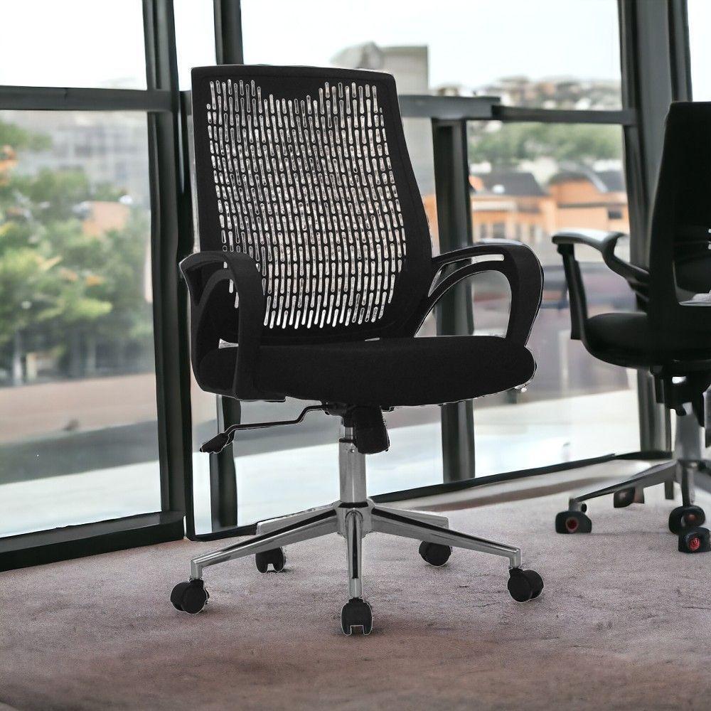 Cadeira De Escritório Office Kevin Giratória Com Ajuste De Altura E Tela Mesh Preto G56 - Gran Belo - 8