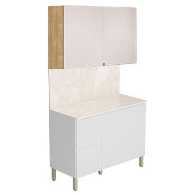 Cozinha Modulada Art 2 Peças 120cm Freijó ártico Soft - Kits Paraná