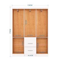 Cômoda 868 4 Gavetas E 1 Porta Com Guarda Roupa Casal Milão 6 Portas Branco Brilho - Poquema - 5