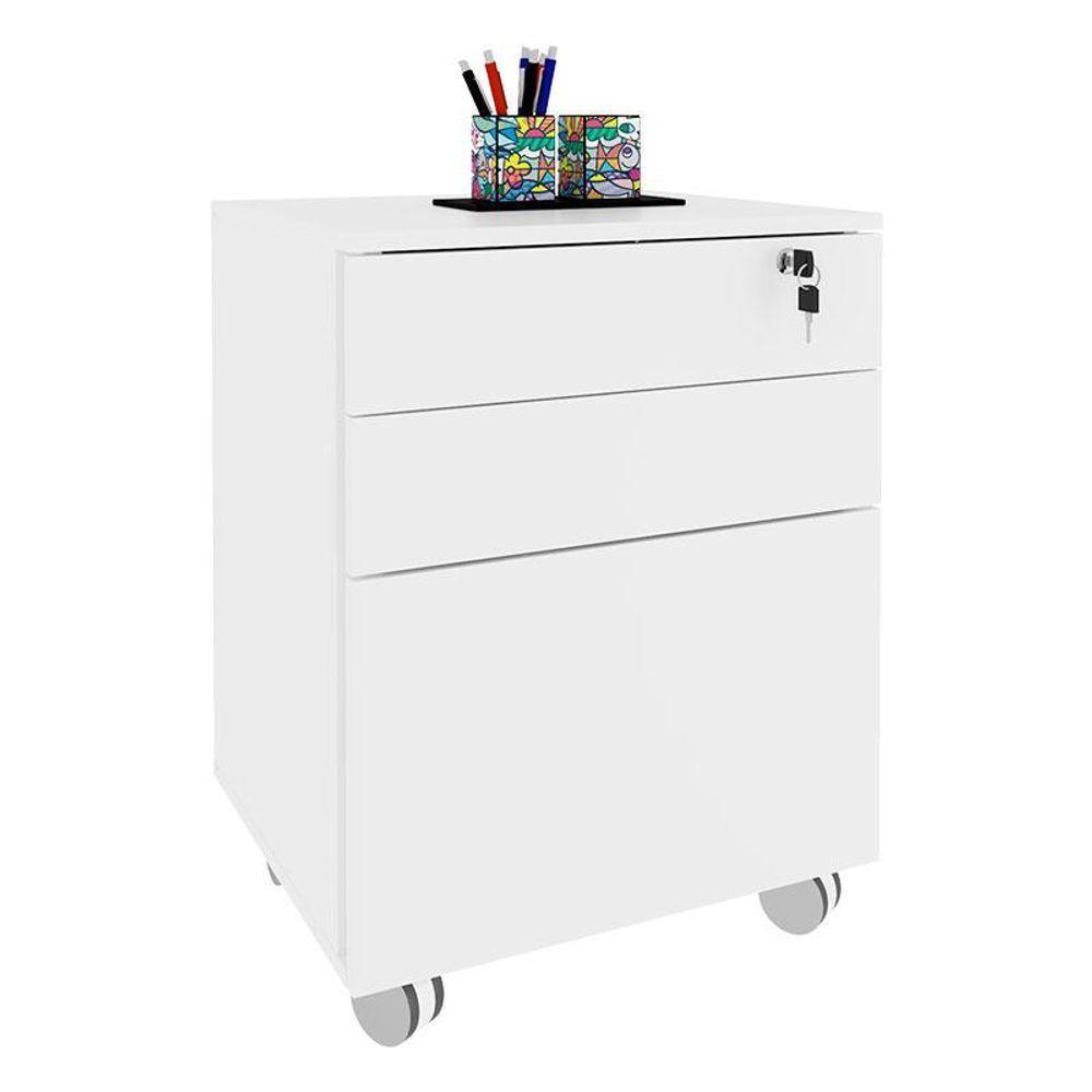 Mesa Para Escritório Me4109 E Armário Gaveteiro Arquivo Me4148 Branco - Tecnomobili - 3