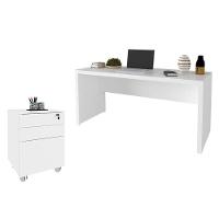 Mesa Para Escritório Me4109 E Armário Gaveteiro Arquivo Me4148 Branco - Tecnomobili - 1
