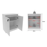 Mesa Para Escritório Me4109 E Armário Balcão Me4149 Branco - Tecnomobili