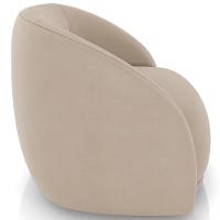 Poltrona Decorativa Giratória Angelina M03 Veludo Bege