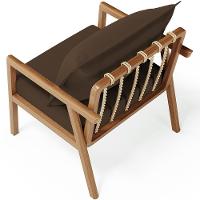 Kit 02 Poltronas Decorativa Para Sala De Estar Alícia B04 Suede Marrom - 2